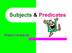Subject Predicate power point