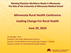Meeting Physician Workforce Needs in Minnesota