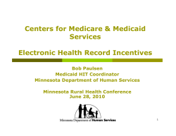 Centers for Medicare Medicaid Services EHR Incentives