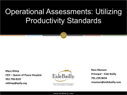 Operational Assessments: Utilizing Productivity Standard
