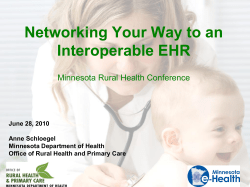 Networking Your Way to an Interoperable EHR