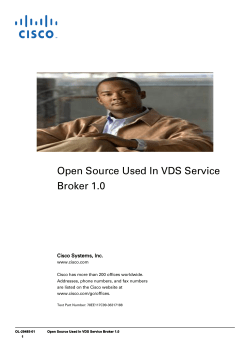 Open Source Used in VDS Service Broker 1.0