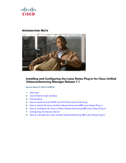 Integration Note for Installing and Configuring the Lotus Notes Plug-in for Cisco Unified Videoconferencing Manager Release 7.1