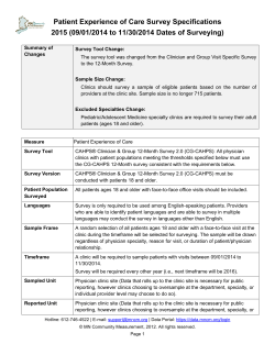 Patient Experience of Care Survey for Physician Clinics Referenced in Appendix A (PDF: 103KB/2 pgs)