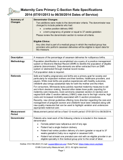 Primary C-Section Rate Measure Specification Referenced in Appendix A (PDF: 144KB/7 pgs)