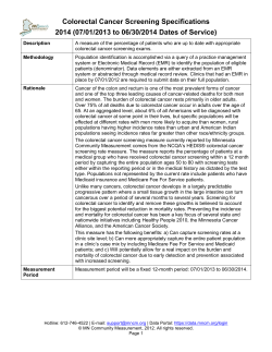 Colorectal Cancer Screening Measure Specifications Referenced in Appendix A (PDF: 286KB/9 pgs)