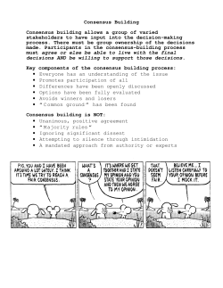 Consensus Building (PDF: 23KB/2 pages)