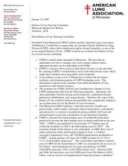 Additional Topic for Consideration - Submitted by Jill Heins Nesvold, MS on behalf of the Minnesota COPD Coalition and the American Lung Association of Minnesota (PDF: 218KB/2 pages)