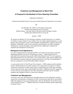 Topic List Appendix B - Submitted by Gert Bronfort, DC, PhD and Michele Maiers on behalf of Northwestern Health Sciences University and the Minnesota Chiropractic Association (PDF: 105KB/4 pages)