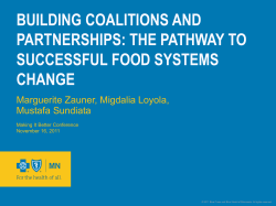 2. Building Coalitions and Partnerships: A Pathway to Food Systems Change