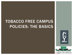 Tobacco-free Campus Policies: The Basics