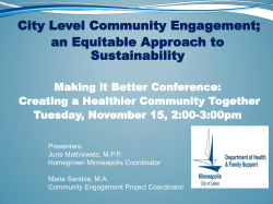 10. City Level Community Engagement: An Equitable Approach to Sustainability