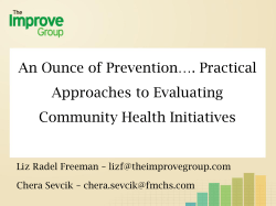 9. An Ounce of Prevention: Practical Approaches to Evaluating Community Health Initiatives