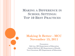 8. Making a Difference in School Settings: Top Ten Best Practices