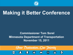 Thomas Sorel, Commissioner, Minnesota Department of Transportation