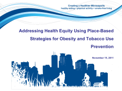 10. Addressing Health Equity Using Place-Based Strategies for Obesity and Tobacco Use Prevention