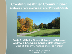 5. Creating Healthier Communities: Evaluating Park Environments for Physical Activity (CANCELLED)