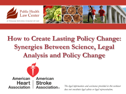 How to Create Lasting Policy Change: Synergies Between Science, Legal Analysis and Policy Change