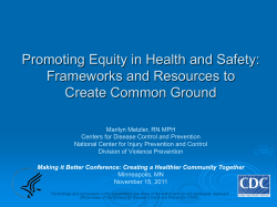 Promoting Equity in Health and Safety: Frameworks and Resources to Create Common Ground