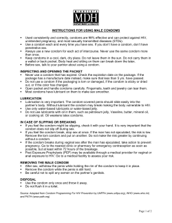 Instructions for Using Male Condoms: English (PDF)