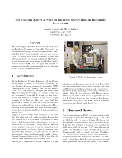 The Human Agent: a work in progress toward human-humanoid interaction