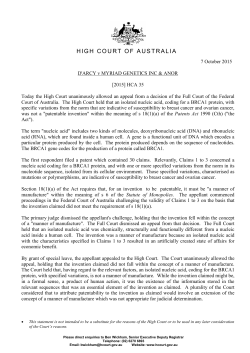 an isolated gene sequence is not a &ldquo;patentable invention.&rdquo;