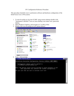 DV Configuration Reference Procedure