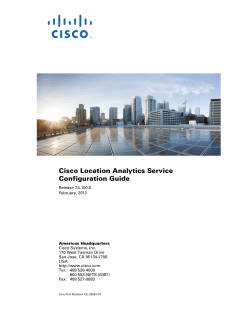 Cisco Location Analytics Service Configuration Guide