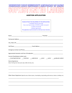 Sophisticated Ladies Application&nbsp;