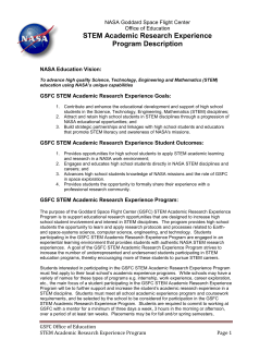 NASA Internship Description