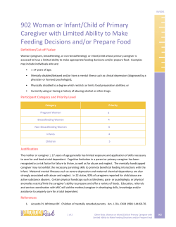 902 - Woman, or Infant/Child of Primary Caregiver with Limited Ability to Make Feeding Decisions and/or Prepare Food (PDF)