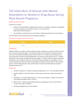 703 - Infant Born of Woman with Mental Retardation or Alcohol or Drug Abuse during Most Recent Pregnancy (PDF)
