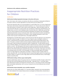 Attachment to 425 - Justification and References for Inappropriate Nutrition Practices for Children: 425A-425I (PDF)