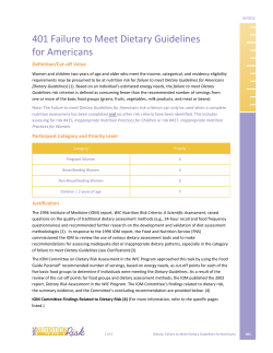 401 - Failure to Meet Dietary Guidelines for Americans (PDF)