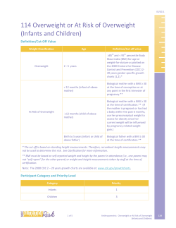 114 - At Risk of Becoming Overweight (Infants Children) (PDF)