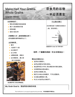 Make Half Your Grains Whole Grains - Chinese (PDF: 442KB/1 page)