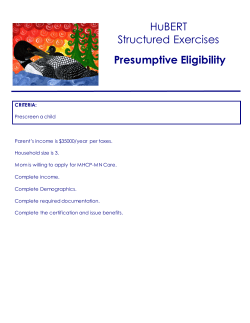 Presumptive Eligibility (PDF: 199KB/3 pages)