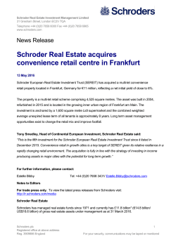 final sereit frankfurt acquistion release