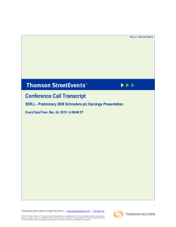 2009 annual results transcript