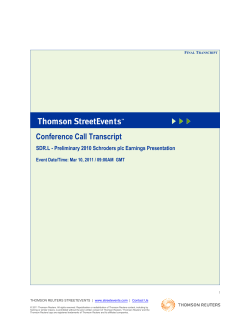 2010 annual results transcript