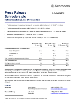 final h1 press release 20131