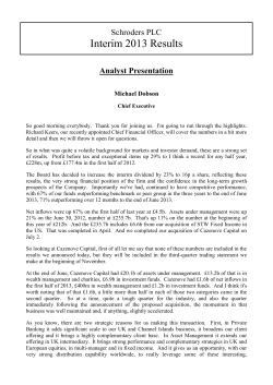 schroders half year results presentation transcript 8aug13