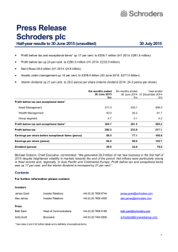 2015 h1 schroders press release