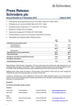 2015 annual results press release
