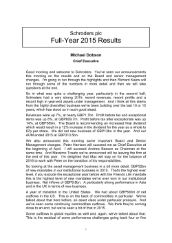 annual results 2015 transcript
