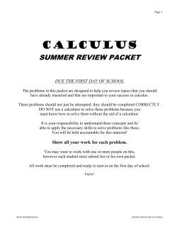 Calculus 2013