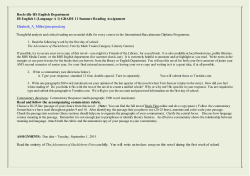 English Grade 11, IB