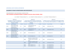 Academy of Health Professions and Biosciences