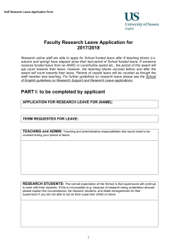 Research Leave Application (School of English) [DOC 281.00KB]