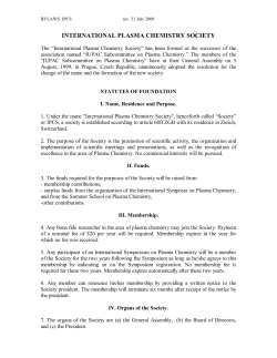 Statues of Foundation and Rules of Governance (Bylaws) - July 31, 2009